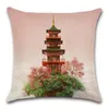Yastık/Dekoratif Yastık Kiraz Çiçek Görünümü Tapınak Dağ Lomber Yastık Kapağı Dekoratif Ev Atma Çekim Sandalye Araba Koltuğu Arkadaş Yatak Odası G