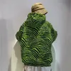 Kvinnors hoodies tröjor streetwear lösa tröjor kvinna zebra tryck hoodi 220823