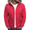 Herrenjacken Herren Leichte Daunenpuffer Einfarbige Kapuze Lange Ärmel Reißverschlussjacke Winter Atmungsaktiv Warm Kausal Parka Mantel OutdoorHerren