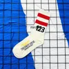 2022 new rrr123 socks stripe medium tube cotton socks Chaogao Street sports socks ins men and women