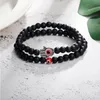 2 stks zetten een kwaadaardige blauwe oog kralen armband voor vrouwen mannen strengen koppelen sieraden hand charme witte turquoise armbanden