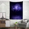 Purple colorido fogos de artifício Stary Sky Tapestry Background Wall Hanging Room Rugs Dorming Art Home Psychedelic J220804