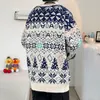 Gedruckt Pullover Männer Vintage Gemütliche Lose Oneck Pullover Herbst Winter Warme Jumper Koreanische Stil Ropa De Invierno Männer Chic 220822