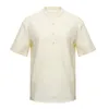 Herren-Polohemden, kurzärmelige Leinenhemden, atmungsaktive Baggy-Freizeithemden für Herren, Sl 220823
