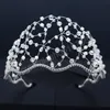 Cerceau de cheveux en cristal strass, bandeaux couronne en maille tissée pour femmes et mariée, fête de mariage