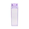 500ml Milk Box Plastic Milk Carton Acrylic Water Bottle Clear Transparent Square Juice Bottles for Outdoor Sports Travel BPA Free