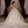 Abito da sposa con paillettes scintillanti, abito da sposa, collo gioiello, maniche lunghe, abiti da sposa 1961999