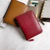 Anteckningar Big Pocket Pocket Zippered 5ings Mini Micro5 Cover äkta spannläderplanerare med Cowhide Organizer Agenda Journal Diarynotepads