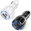 Iphone Samsung Fast Quick Charging Car Charger Chargers Qc3.0 Type C Auto Power Adapters Pd Usb-C For Ipad 12 13 Pro Max