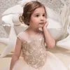 Flickans kl￤nningar s￶ta s￶ta prinsessor Long White Ivory Custom Made Lace Organza Flower Girl Gowns Wedding Girl's Party 2022Girl's