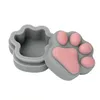 Contenitore in silicone per cera d'olio 3ml Storage Dab Box con coperchio Vaso per crema a forma di zampa di gatto