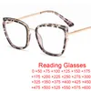 Lunettes de soleil mode dames lunettes de lecture charnière à ressort lecteurs presbytes lunettes léopard oeil de chat lumière bleue filtre cadre 3.5 lunettes de soleil