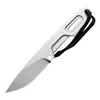 1Pcs H8221 Outdoor Survival Straight Knife N690 White / Black Stone Wash Blade Full Tang Steel Handle Camping Tactical Knives with Kydex