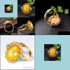 With Side Stones Natural Baltic Amber Sier Rings Adjustable Mens Women Blood Fashion Jewelry Accessories Gifts Ladies Beeswa Yydhhome Dhyi9