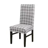 Cubiertas de silla Lychee Cubierta de impresión geométrica Gris Elástico Comedor Protector de asiento para banquete de boda BanquetChair6230068