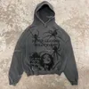 Hohe Spinne Print Zip Übergroßen Hoodie Männer Punk Sport Lose Mantel Harajuku Gothic Streetwear Langarm Mode