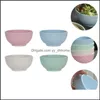 Bowls 4Pcs Wheat St Salad Bowl Serving Noodle For Home Shop Drop Delivery 2021 Garden Kitchen Dining Bar Dinnerware Yydhhome Dhwsn