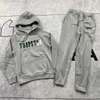 Herrspårar män kvinnor färg flocking logo hoodie tröja kostym fleece set hoodymen's