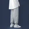 Pantalons pour hommes Style coréen mode pantalons de survêtement automne gris clair Baggy jambe large 220823