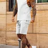 Fashion Solid Due pezzi Abiti da uomo Oneck Top e pantaloncini Completi da uomo Estate senza maniche Casual Semplicità Imposta Streetwear 220705