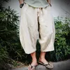 Pantalons pour hommes Hommes Coton Lin Baggy Pantalon à jambes larges Hommes Suspendus Entrejambe Hip Ho 220823