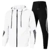 Mense Casual Tracksuits Long Sleeve Stripe Sweatsuit Full Zip Sports Jacket Pants Jogging Suit