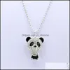 Collane con ciondolo Collana Donna Imitazione Diamante Maglione Beautifly Catena Carino Panda Femminile Gioielli Drop Delivery 2021 Penda Yydhhome Dhp5D