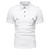 Polos para hombre men men brand casual solid color double polo polo homme Cargo Combat Training Рубашка поло для мужчин Летние вершины 220822