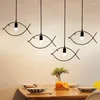 Pendant Lamps Nordic Style Fish Shape Iron Lamp Lights Kitchen Modern Minimalist Geometric Hanging Home Lighting Fixtures