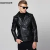 Mauroicardi Spring Leather Riker Jacket Mens Zipper Long Sleeve Belt Autumn Soft Faux Leather Jackets للرجال العلامة التجارية 3XL 4XL 5XL 220822