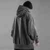 Houzhou Techwear Черная толстовка толстовок толстовки с толстовки с толстовкой с капюшоном с капюшоном с мешковиной хараджуку японская уличная одежда хип -хоп осень туртлек мужски 220822