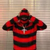 vintage sweater women cute pullover Y2K Harajuku graphics knitted ugly sweater men horizontal stripes black red gothic punk rock 220822