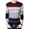 Marque sociale coton mince hommes pull pulls décontracté crochet rayé tricoté pull hommes Jersey vêtements 220822