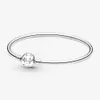 Bracciale di design Original Fit Pandora Bangle Charm Double Link Silver Jewelry