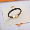 Joyería de lujo de marca, pulsera de cuero de diseñador femenino, regalo de moda elegante de alta gama con logotipo y caja