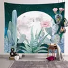 Boho Decor Fiori Cactus Motivo Tappeto Mobili da parete Tende diffuse Soggiorno Decorazione Sfondo Panno Macrame J220804