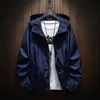 Einfarbige Herrenjacke Frühling und Herbst Outgoing Leichte Jacke Mode Herren Großer Mantel M8XL 220822