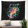 BOHO decoração em casa Snake Snake Tapestry Flor Hand Parede Rugs pendurados Abstract preto arremesso Blange J220804