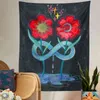 Tapisserie psychédélique ciel étoilé fleur plante décoration murale tapis Hippie Boho décor à la maison murale Tapiz J220804