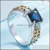 Band Rings Fashion Simple Square Diamond Sapphire Zircon Gold Plated Two Tone Bow Arrow Marquise Ring Gift Jewelry Drop Deliv Vipjewel Dhhvx