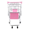 Supermarket Handcart Baby Toys Mini Trolley Toy Storage Folding Shopping Cart Basket