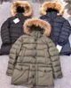 Men's Down Parkas Men Down Puffer Jacket S-3XL Cluny Fur Hood Designer Coat Nylon Snap Pockets Parkas