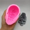 3D rose skull silicone mold fondant cake mold resin plaster chocolate candle candy mold T20070319573053