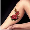 Seksi Kırmızı Gül 3D Geçici Dövme Vücut Sanat Flaş Dövme Çıkartmaları Su Geçirmez Kına Tatoo Selfie Sahte Dövme Sticker269o