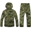 타드 기어 전술 소프트 쉘 위장 재킷 세트 남성 군대 바람막이 방수 사냥 의류 카모 재킷 및 팬츠 220818
