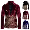 Men's Suits Men's & Blazers Men's Luxury Blazer Costume Stage Jacket Suit Male Velvet Gold Thread Embroidered Dress Nightclub