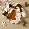 baby romper 2022 Winter Toddler Wear Newborn Clothing Fur Plush Long Sleeve Cow Printed Thick Warm Sweatshirt8256497