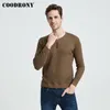 Maglioni da uomo COODRONY Maglione di marca da uomo Casual con bottoni con scollo a V Pullover Camicia Primavera Autunno Slim Fit manica lunga lavorato a maglia in morbido cotone Pull Homme 220829