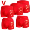 Underpants Pcs/Lot Big Size Men Boxer Shorts Boy Undies Chinese Red Underwear Panties Male Knickers Modal L XL 2XL 3XLUnderpants