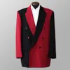 Noir blanc hommes mariage Tuxedos ensemble 2 pièces couleur assortie Slim Fit tenues Blazer porter